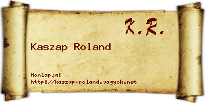 Kaszap Roland névjegykártya