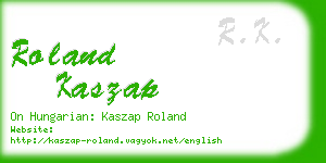 roland kaszap business card